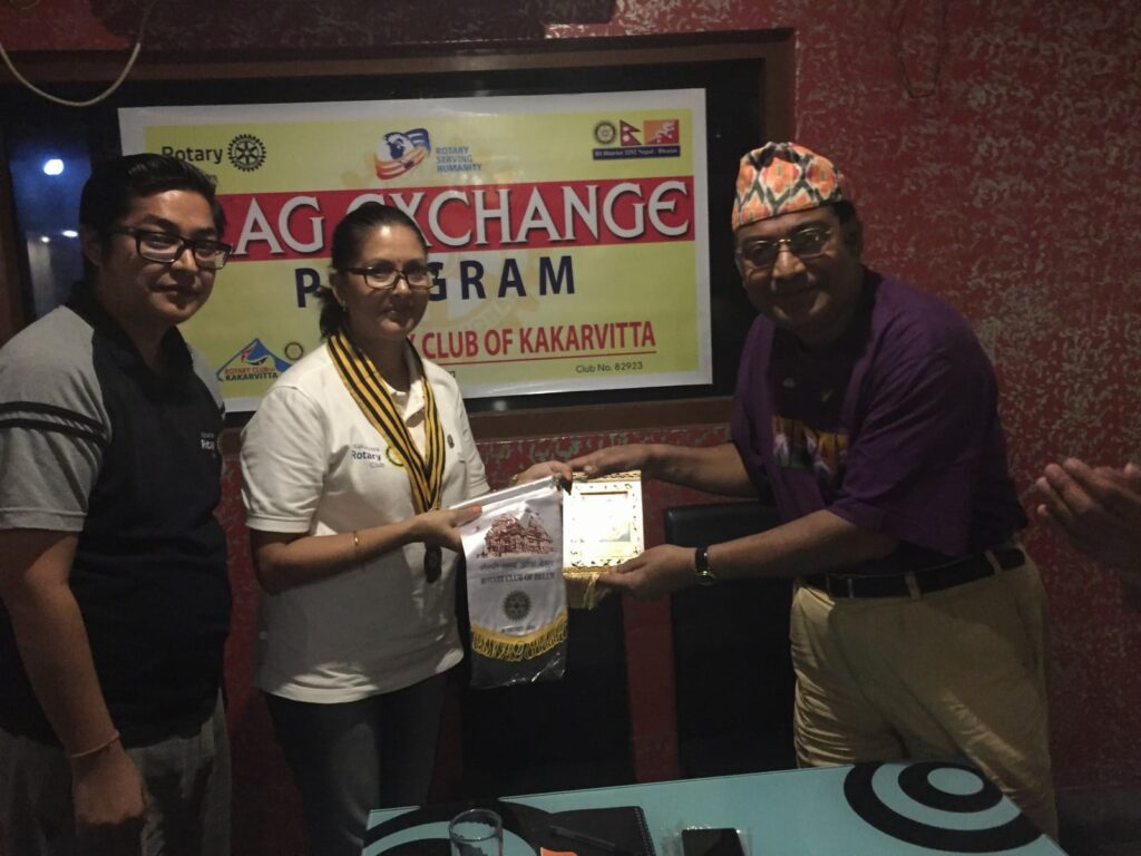 Flag Exchange Program with Rotary Club of Belur